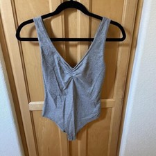 Gray V neck bodysuit size extra small