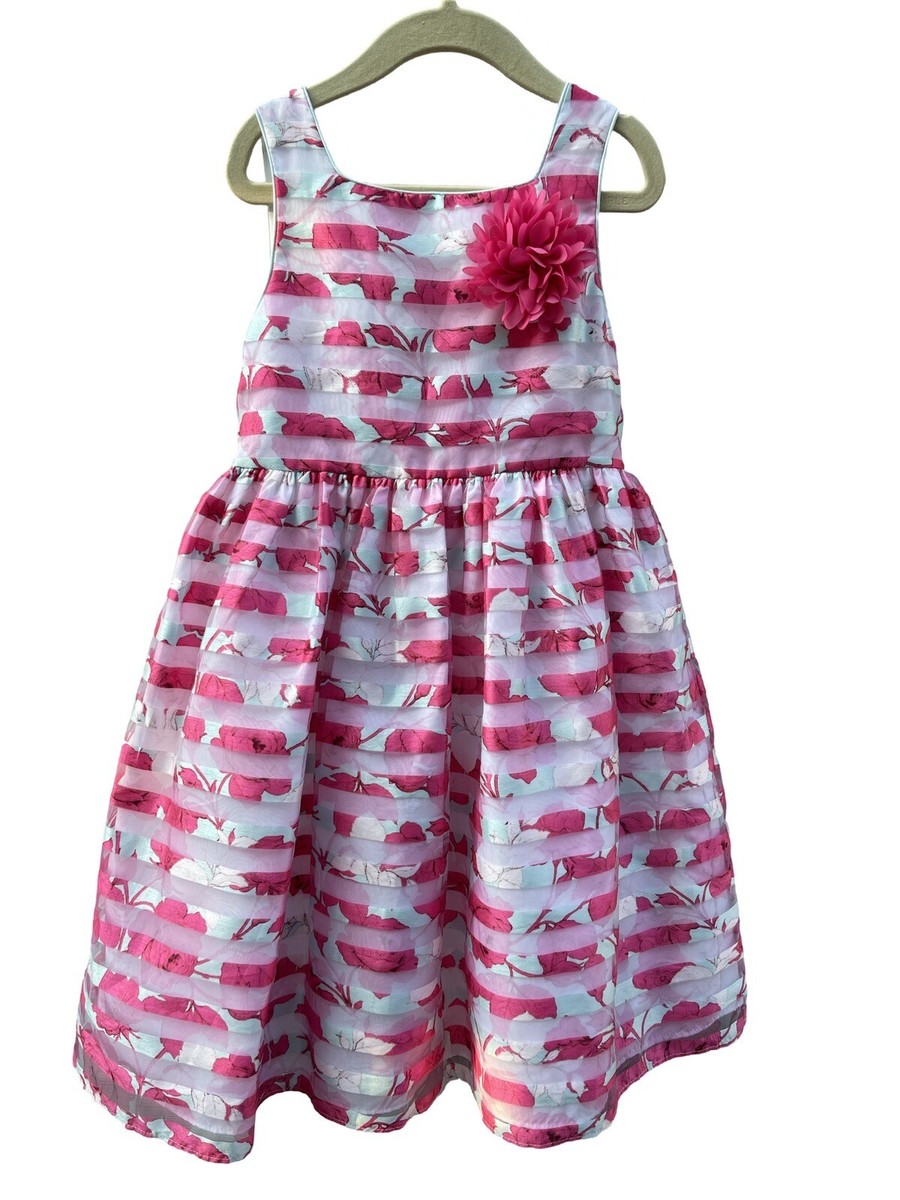 Pippa and Julie Sleeveless Fit and Flare Sundress Pink sz 7 Big Kid