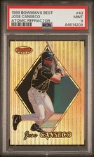 1999 BOWMAN'S BEST ATOMIC REFRACTOR #43 JOSE CANSECO 90/100 PSA 9