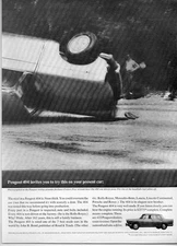 1962 Vintage Ad Peugeot 404 Rolled at Testing Grounds in Sochaux,France