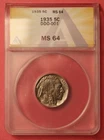 1935 Buffalo Nickel Doubled Die - ANACS MS 64 - DDO-001