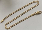 LADIES 9CT  Gold Figaro Chain Bracelet Lightweight  7.25 INCHES - 1.6 GRAM