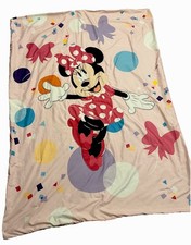Disney Minnie Mouse Toddler Blanket 42x57 Pink Polka Dot Nursery Bedding 2024