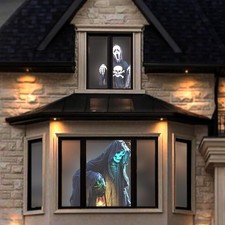 Halloween Holographic Rear Projector Screen 50" x 89" Hologram Window Movie S...