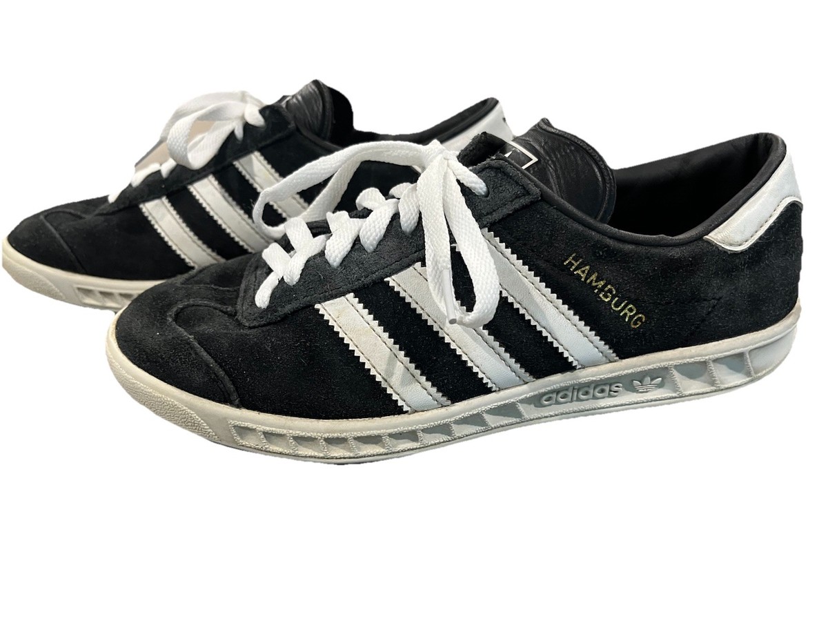 Adidas Hamburg HO6605 Black With White Soles Suede Trainers. Rare. Size 5.  VGC