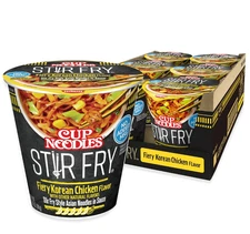 Cup Noodles Stir Fry Noodles in Sauce, Fiery Chicken,  (Pack of 6) ⭐️⭐