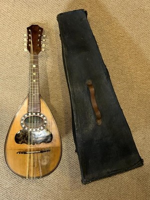 Antique Cased Italian Bowl Back 8-String Mandolin - Faux Tortoiseshell Inlay