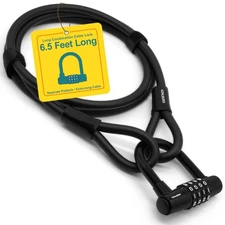 Cable Lock 6.5ft / 2 Meter Long with Code – 79” / 200cm Combination Lock – St...