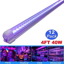 DJ Party Club Bar UV Led BlackLight Fixture, Plug in and Play 4FT 40W 12 /24Pack