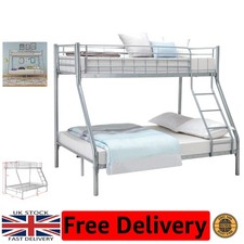 Panana Triple Metal Bunk Bed for 3 Persons - Stylish Silver Alloy Steel Frame