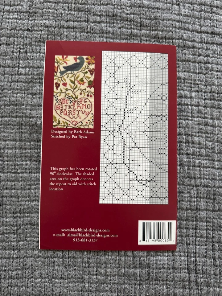 Blackbird Designs OOP Bluebird's Message Cross Stitch Pattern Loose Feathers #23 - Image 2 of 3