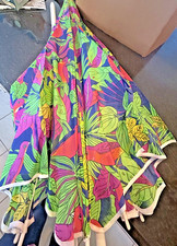 Vintage Tropical Parrot Beach Umbrella With Original Carry Case
