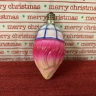 Vintage Figural Milk Glass Painted Light Bulb Ornament  Christmas Not Working