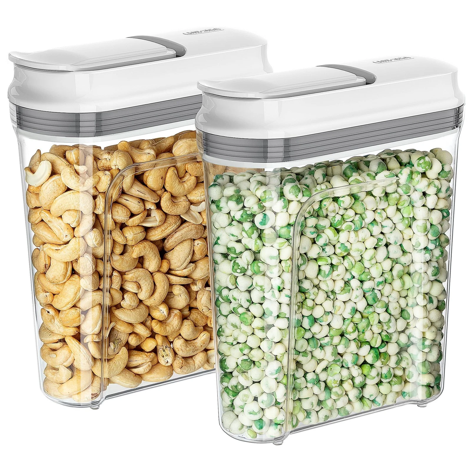 Airtight Cereal Dispenser Set, Storage Containers for Dry Goods, Nuts, Beans,...