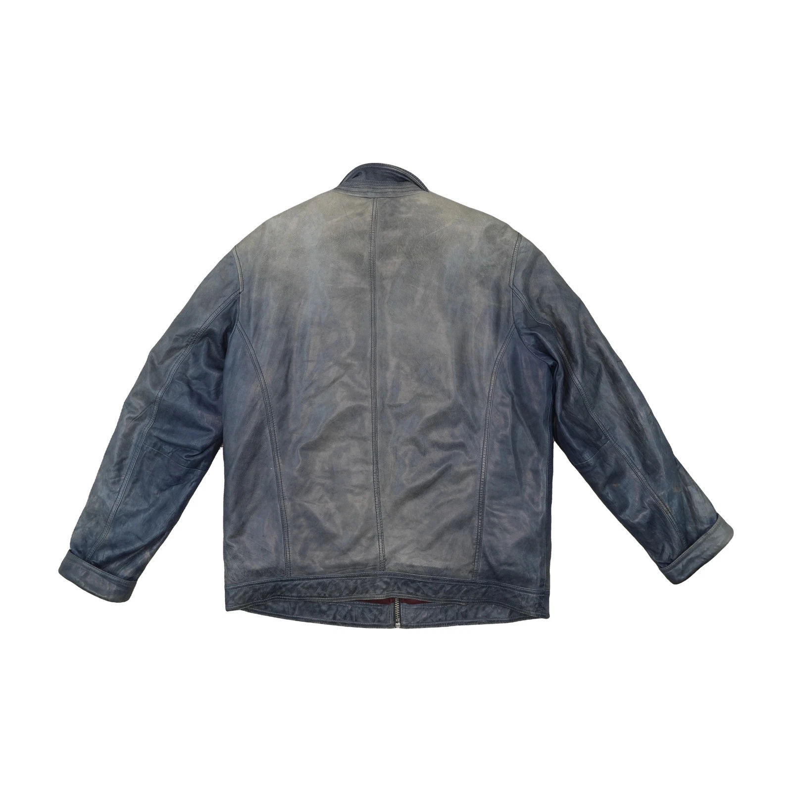 Milestone Lamb Nappa Leather Jacket Washed Navy Blue 2000s XXS - product detail image 2