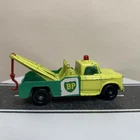 Matchbox Lesney No. 13 Dodge Wreck Tow Truck BP Green & Yellow w/Red Hook VGC