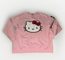Sanrio Hello Kitty Friends Pink Face Sweatshirt Crew Neck Long Size XL
