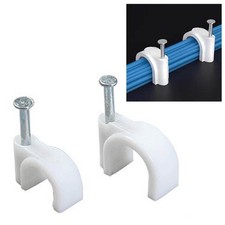 New 100Pcs 5mm Steel Nail Line Clip Round Cable Fixing Clips For Wall Mounted