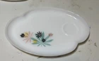 Set of 3 Vtg Federal Milk Glass Atomic Flower Patio Snack Plates MCM