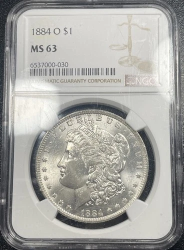1884 O Morgan Silver Dollar $1 NGC MS63 Bright Nice Coin