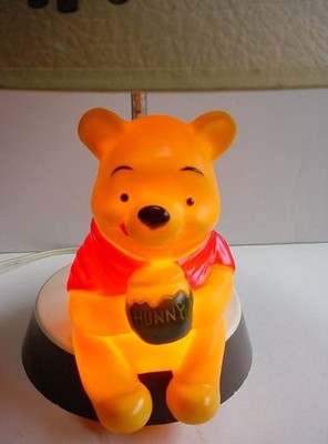 Winnie the Pooh Lamp & Night Light W/ Shade Complete Vintage 1977