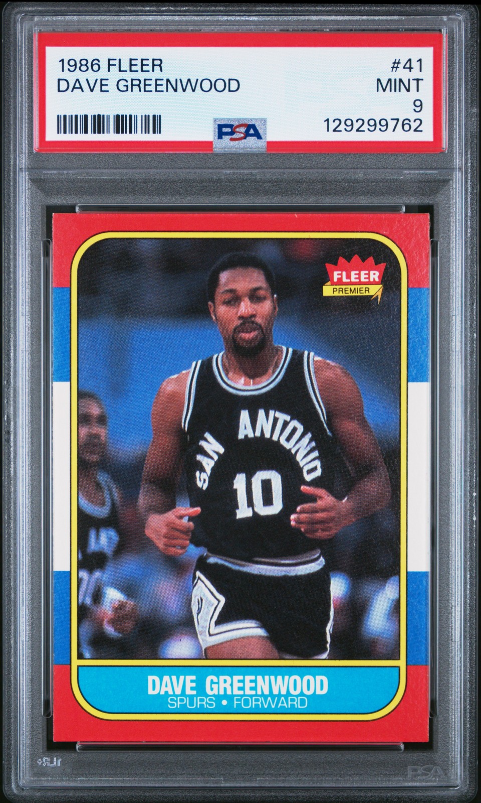 1986 Fleer #41 Dave Greenwood PSA 9
