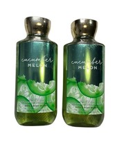 Bath  Body Works LOT of 2 Bottles Cucumber Melon Body Wash Shower Gel 10 oz
