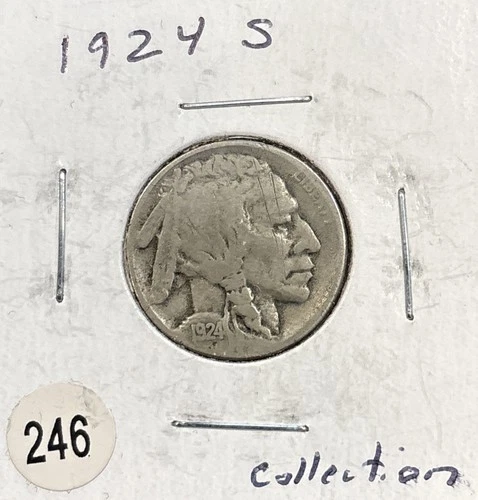 1924-S Indian Head Buffalo Nickel 5 Cents Difficult Date free shipping