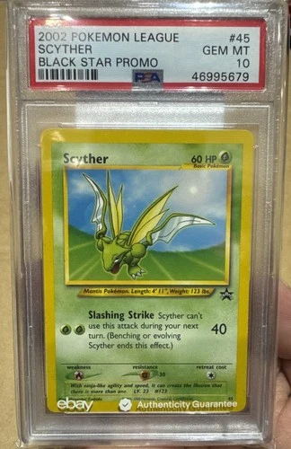 2002 POKEMON LEAGUE PROMO BLACK STAR #45 SCYTHER BLACK STAR PROMO PSA 10