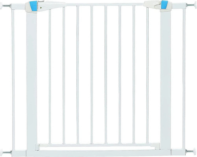 #ad 29quot; Tall Walk Through Steel Pet Gate with Extensions Pressure Mounted White $67.35