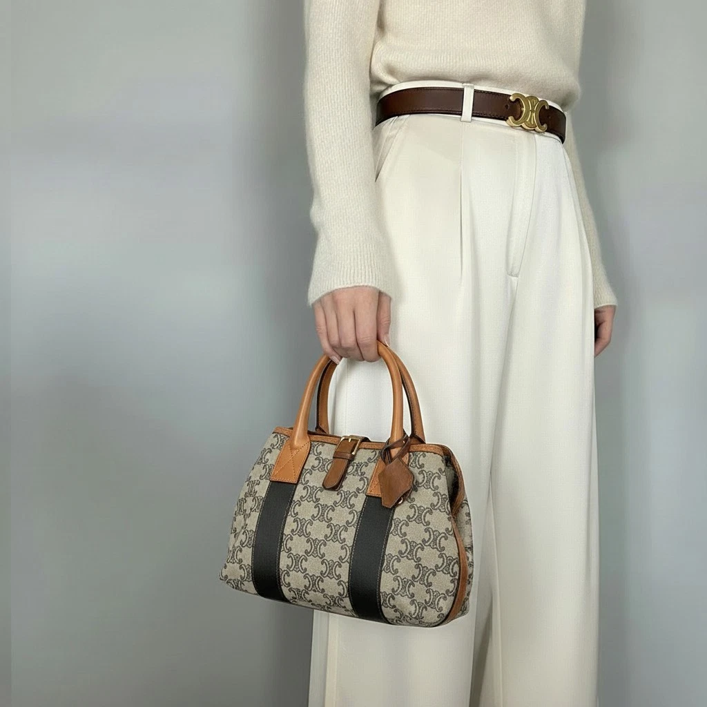 Celine — CELINE Macadam Canvas Hand Bag Tote Bag