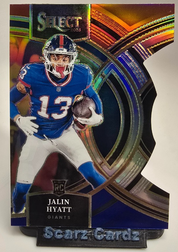 2023 Panini Select - Premier Level Jalin Hyatt #173 Red & Blue Prizm Die-Cut...