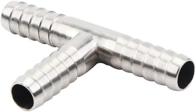 Beduan Stainless Steel 5/16'' Hose Barb, 3 Way Tee T Shape Barbed Co2 Splitter Fi