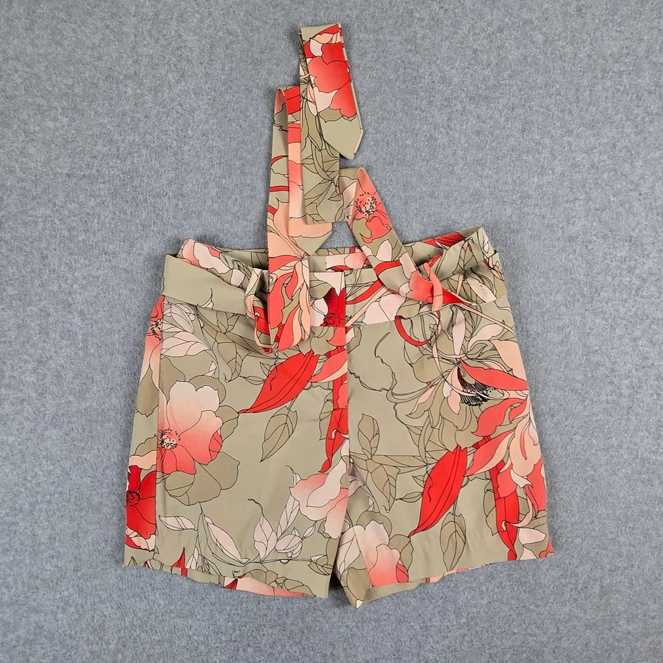 Pantalones Cortos Worthington Mujer Talla 2 Floral Corbata Cinturón 28" Cintura PEQUEÑO DEFECTO Foto 2 de 4