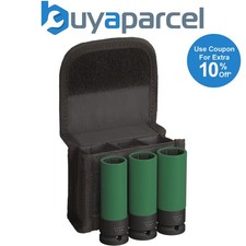 Bosch Professional Impact Socket Set PET Covers 1/2" Extra Deep 3 pcs 17 19 21mm