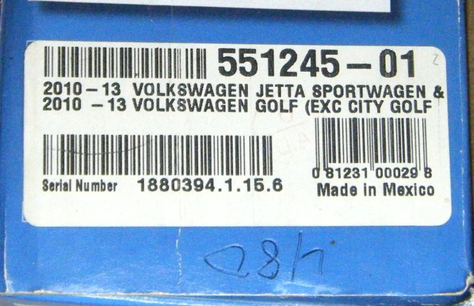 Front End Bra LeBra Le Bra 551245-01 Volkswagen Jetta 2010-13  Golf 2010-13 NOS - Image 2 of 3