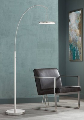 Lite Source Sailee 84 1/4'' High Brushed Nickel LED Arc Floor Lamp