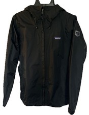 Patagonia Torrentshell 3L Hooded Waterproof Rain Jacket Black Womens L MOD Patch