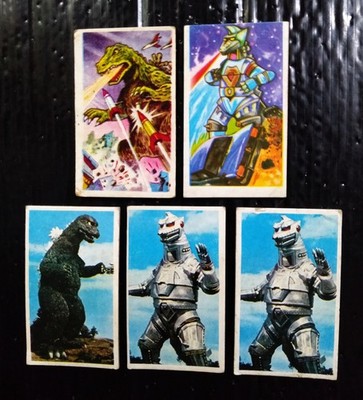 VINTAGE JAPAN ANIME CARTOON GODZILLA MINI CARD POPY CHOGOKIN SENTAI MEGA RARE!!!