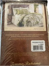 Tommy Bahama Home European Sham Green Trim Accessory Cotton New