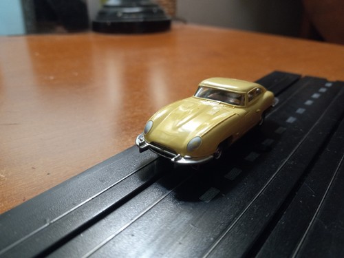 Vintage Aurora T-Jet Yellow XKE Jaguar #1358 with New Tires