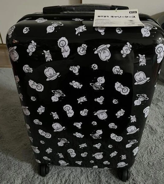 BTS BT21 Official Trolley Bag Suitcase Black All Members Limited Rare from Japan