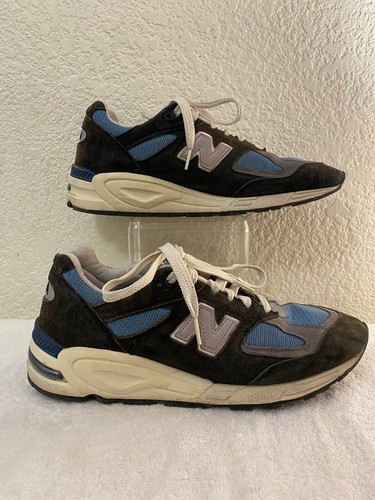 GUC New Balance Men Brown Blue Color Way 990v2 Made in USA Sneakers Size 11 - Picture 4 of 9