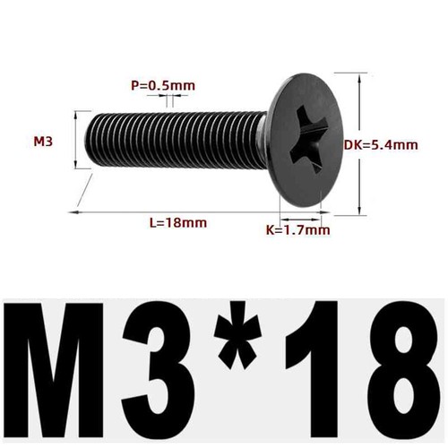 Black 304 Stainless Steel Cross Countersunk Head Screws Flat Head Long Screws - Picture 75 of 202