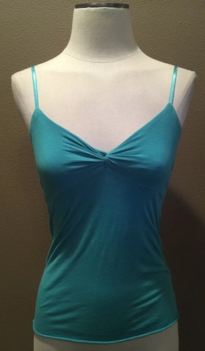 Velvet by Graham Spencer P/S Turquoise Babydoll Cami Top W Twist Bodice