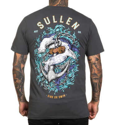 Sullen Clothing T-Shirt Sea Hammer Art Collective Tattoo Shark Hai Anker Schädel