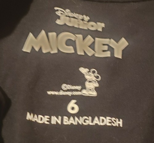 Kids Black Disney Junior Mickey Mouse Graphic Short Sleeve Tee Shirt Size 6 - Picture 4 of 4