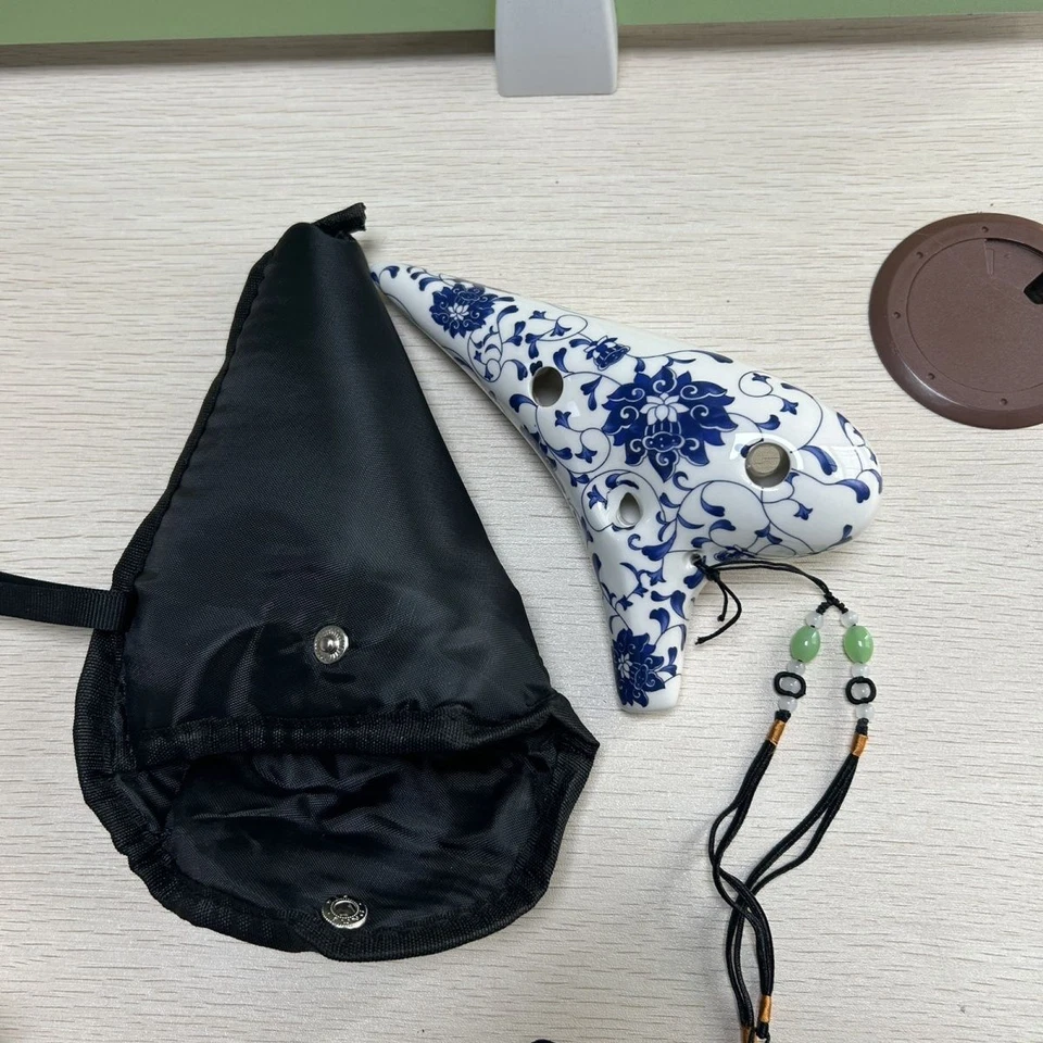 Blue and White Porcelain Ancient Rhyme Ocarina 12-hole AC Tone Beginner's - Image 2 of 3