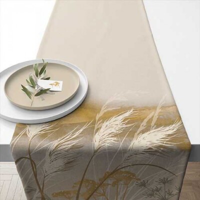 Ambiente Tischläufer Läufer table runner 40 x 150 cm Gräser 100% Baumwolle