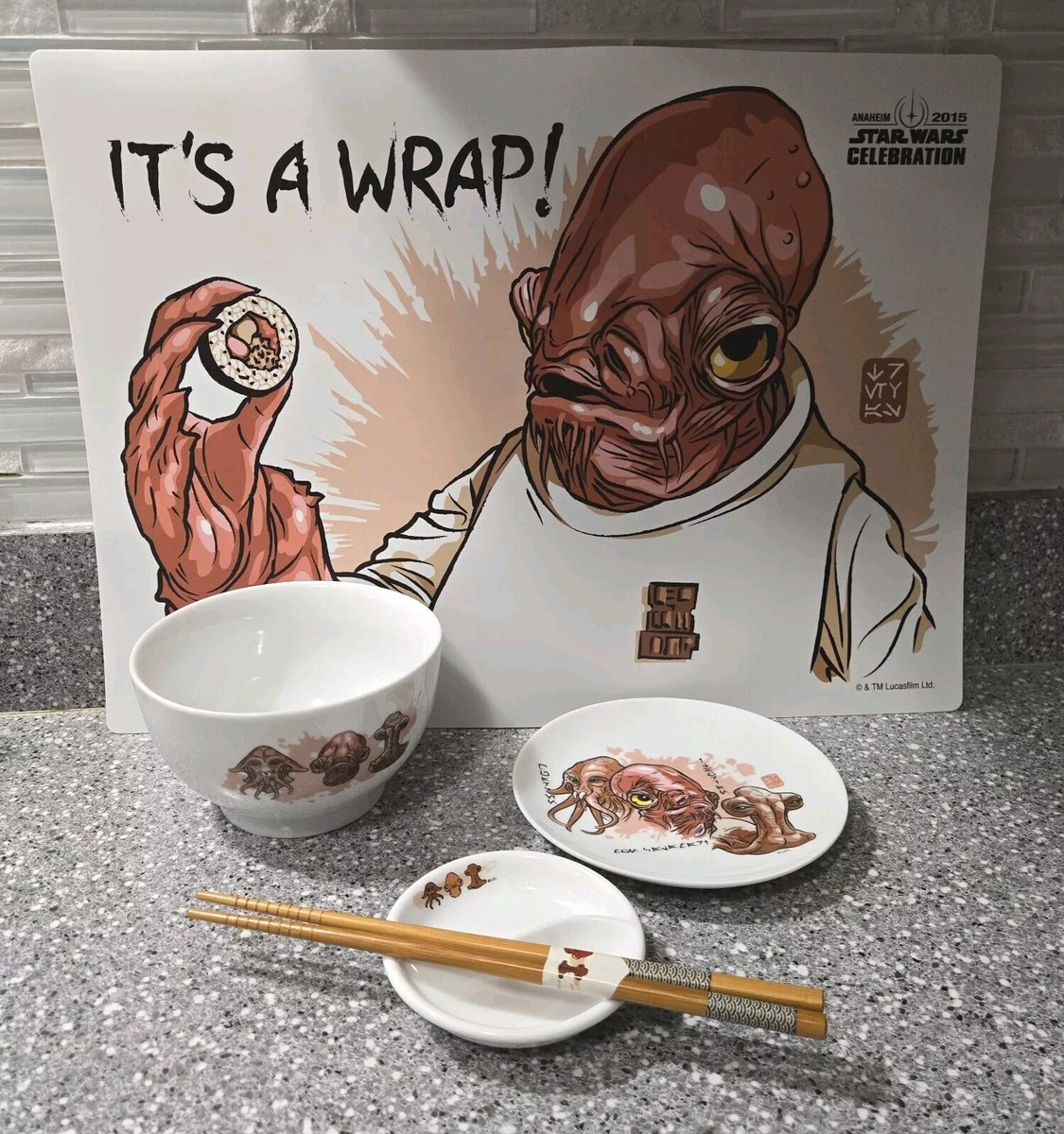食器    Collectibles 2016 Star Wars Celebration 2015 Admiral Ackbar Sushi Set w Bowls,Plate